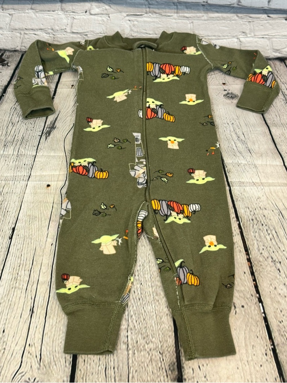Hanna Anderson Star Wars Mandolorian Fall Pattern Romper